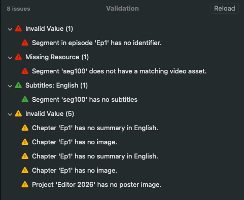 Validation window with grouped error messages